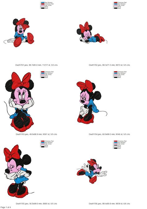 Disney Minnie Mouse Machine Embroidery Files 20 Designs 4 Etsy