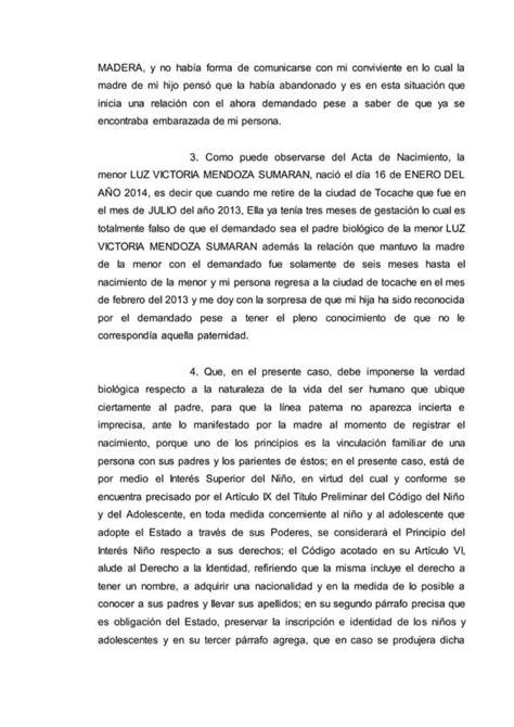 Demanda Impugnacion De Paternidad Pdf