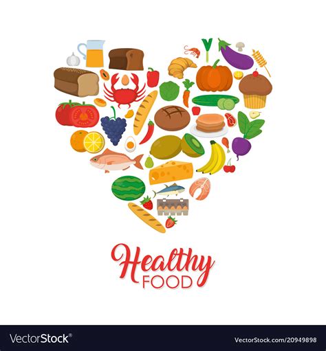 Healthy Food Icons Royalty Free Vector Image Vectorstock