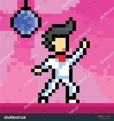 Disco Dancing Pixel Art Style Stock Vector Royalty Free 2012563883