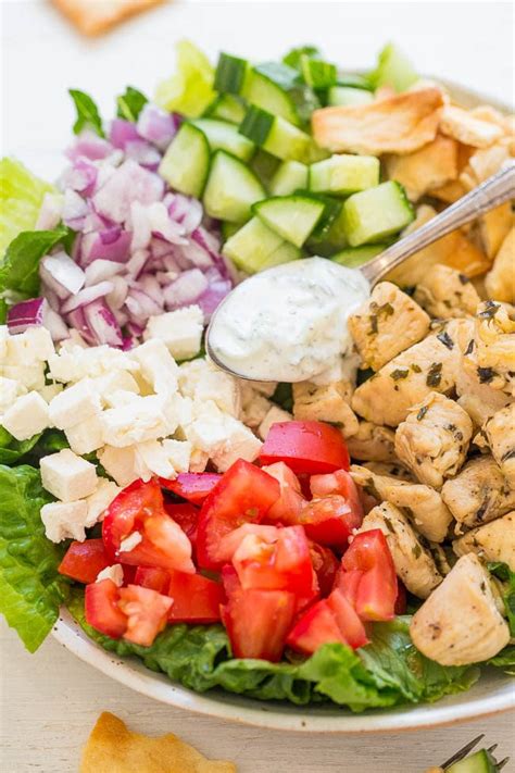 Greek Chicken Gyro Salad Meal Prep Instructions Averie Cooks