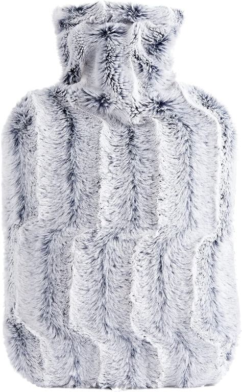 Amazon Samply Hot Water Bottle 2L Hot Water Bag With Furry Cover Light Blue Health