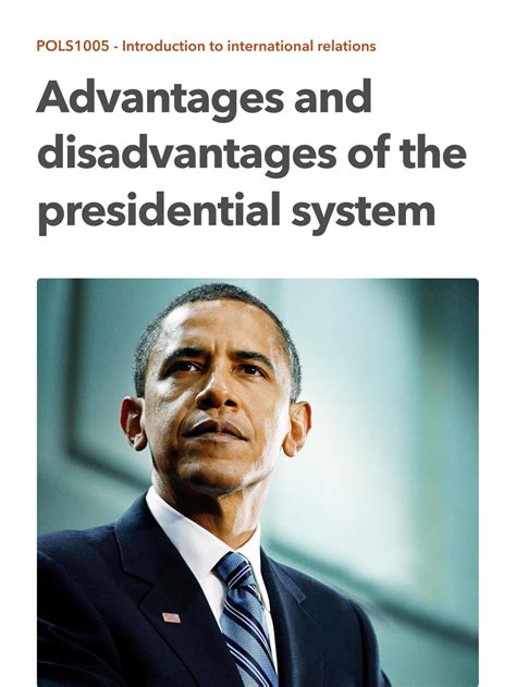 Advantages and disadvantages of the presidential system | POLS1005 - Introduction to ...