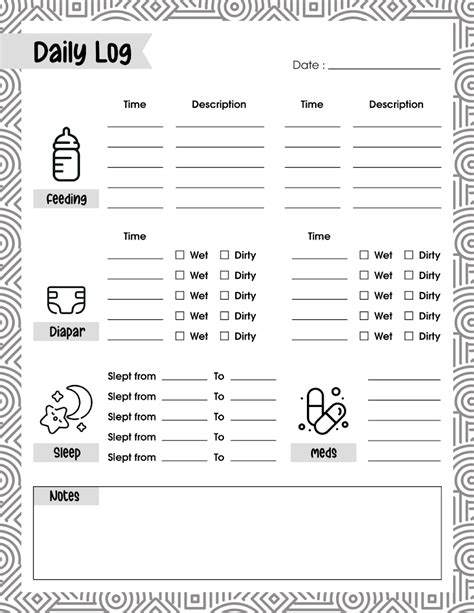 Nanny Notes Printable Nanny Information Sheet Daycare Report Nanny Log