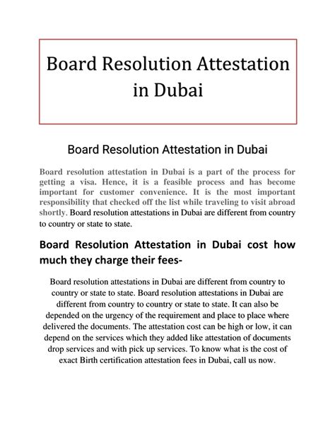 Ppt Board Resolution Attestation In Dubai Powerpoint Presentation