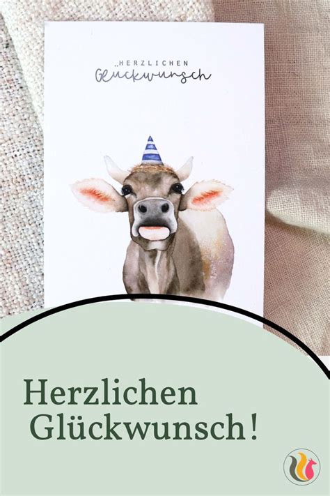 Geburtstagskarte Herzlichen Gl Ckwunsch Kuh Karte Zum Geburtstag