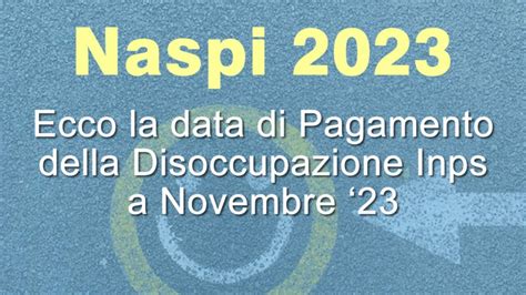 Pagamento Naspi Inps A Novembre Ultime Notizie Youtube