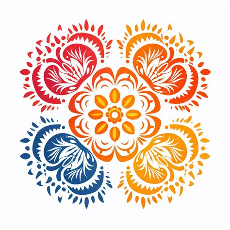 Premium Photo | Colorful Rangoli for Diwali on white background