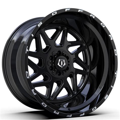 Tis Wheels B Gloss Black With Milled Lip Logo Off Road Rims