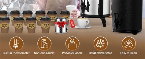 Amazon Insulated Beverage Dispenser Gallon Stainless Steel Thermal Hot Beverage