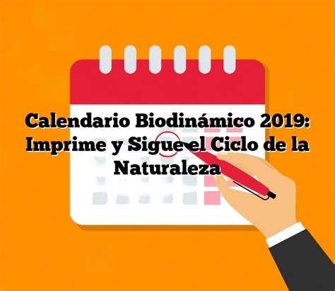 Calendario Biodin Mico Imprime Y Sigue El Ciclo De La Naturaleza