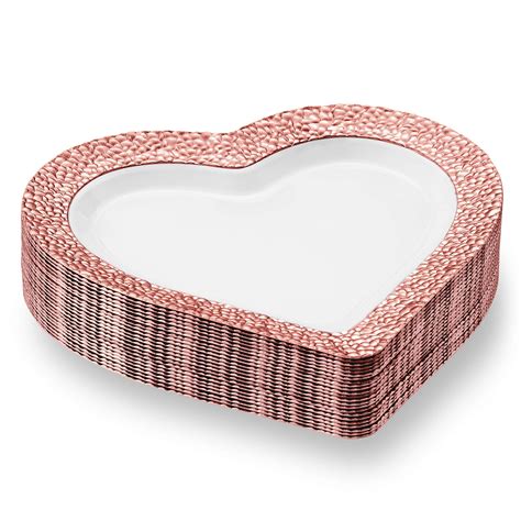 Buy Bloomingoods Heart Shaped Premium Plastic Dinner Plates 50 Pack