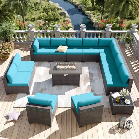 Kullavik 14 Pieces Patio Furniture Set Outdoor Furniture Wicker