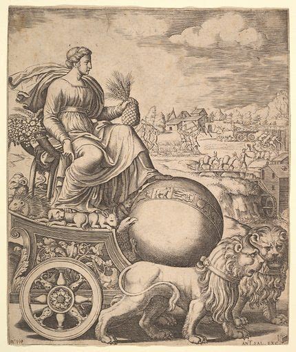 Cybele In Her Chariot Drawn By Two Lions Free Public Domain Image