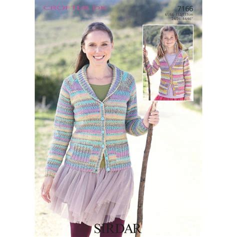 Buy Sirdar Crofter Dk Cardigans Digital Pattern 7166 For Gbp 300 Hobbycraft Uk Sirdar