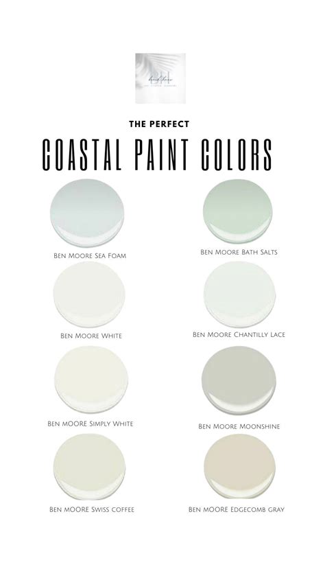 The Perfect Coastal Paint Color Palette Artofit