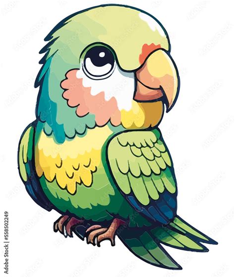 Cute Kawaii Parrot Wellensittich Treu Bunt Regenbogenfarben