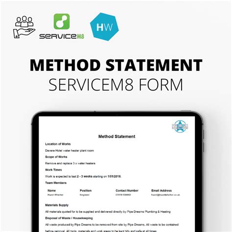 Method Statement Report Form For Servicem8 Job Management Software