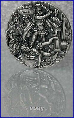 Niue Roman Gods Mars Antique Finish Oz Silver Coin Antique