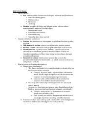 Psychology Of Women Exam Know For Exam Sex Vs Gender O Sex Attributes That Characterize