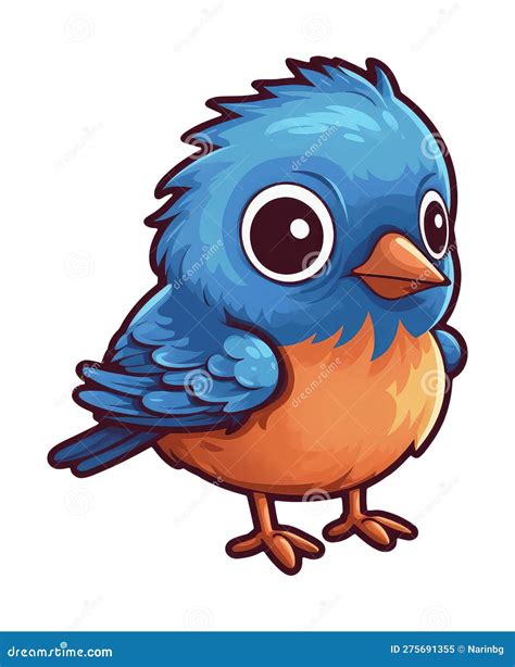 Funny and Cute Bird Transparency Sticker, Eastern Bluebird Stock Image