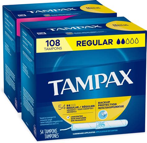 Tampax Tampons Regular Absorbency Cardboard Applicator