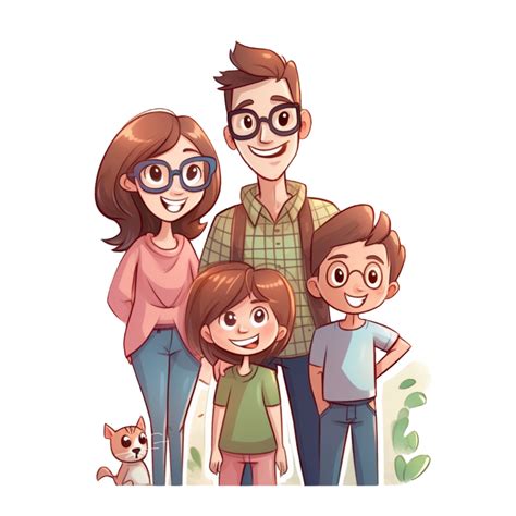 dibujos animados familia, ai generado 23638385 PNG