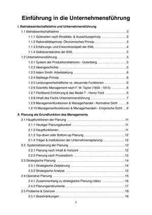 Bwl I Skriptzusammenstellung Ws Unternehmensf Hrung Bezieht