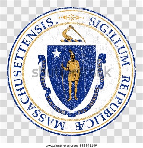 State Seal Usa State Massachusetts Coat Stock Vector Royalty Free 583841149