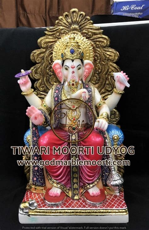 Tiwari Moorti Marble Lal Baugcha Raja Ganesh Statue Size Inch At