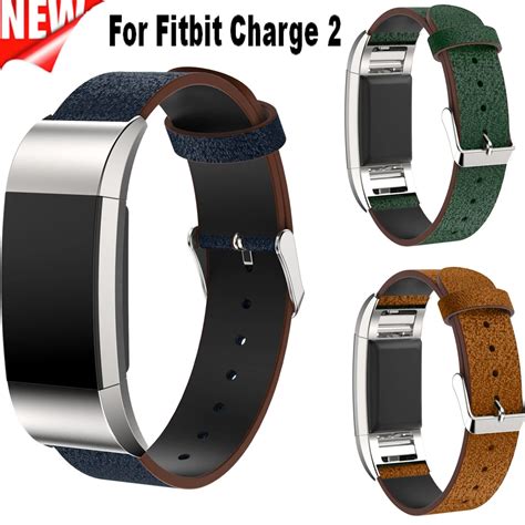 COMLYO Watch Band For Fitbit Charge 2 Bracelet Leather Strap Band For