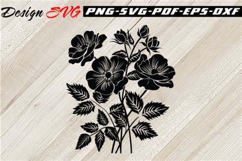 Flower Svg Vector Rose Svg Clipart Graphic By Design Svg · Creative