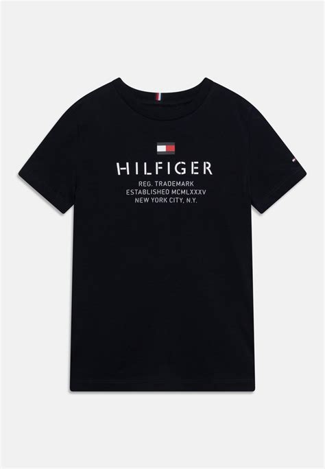 Tommy Hilfiger Logo Tee T Shirt Print Desert Sky Donkerblauw