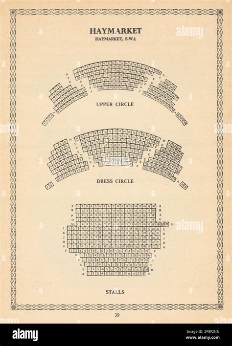 Haymarket Theatre (Theatre Royal), London. Vintage seating plan 1960 old print Stock Photo - Alamy