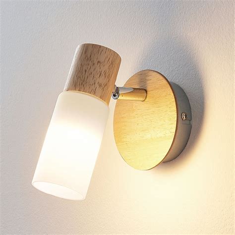 Spot En Bois Christoph Avec Abat Jour Blanc Luminaire Fr