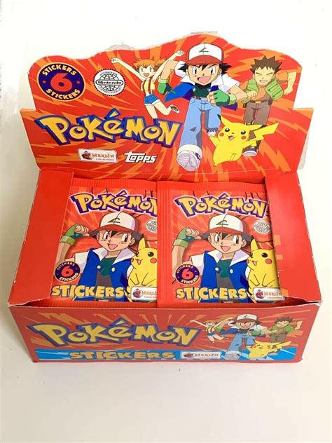 X Pokemon Merlin Stickers Packet Topps Series Vintage