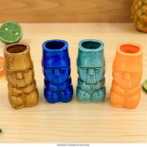 Island Tiki Shot Glasses Set Of 4 Shot Glasses Tiki Bar Ts Tiki