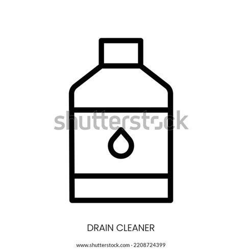 Drain Cleaner Icon Line Art Style Stock Vector Royalty Free