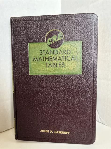 TABLES MATHÉMATIQUES STANDARD CRC couverture rigide 10e édition 1956