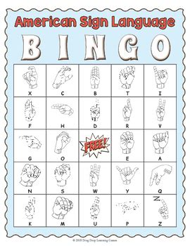 American Sign Language BINGO by Drag Drop Learning Games | TpT