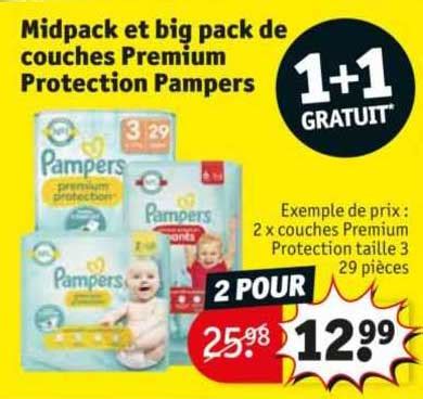 Promo Midpack Et Big Pack De Couches Premium Protection Pampers Chez