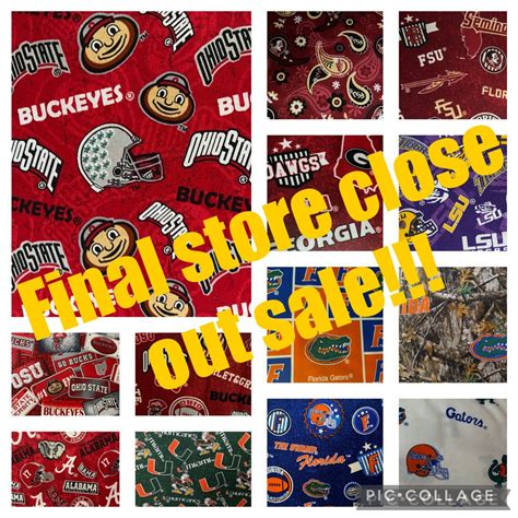 Ncaa University Fabric 44 Wide 100 Cotton Osu Lsu Uf Fsu Etsy