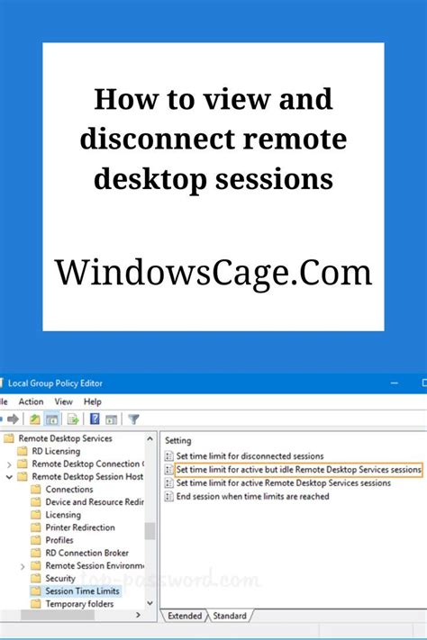 Remote Desktop Sessions Remote Session Disconnected