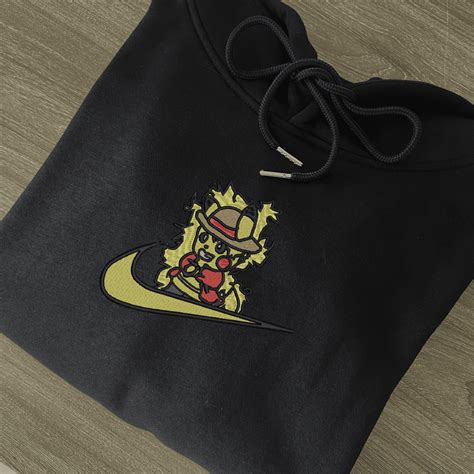 Pika One Piece Embroidered Hoodie - Neko In The Box