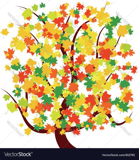 Autumn - fall tree Royalty Free Vector Image - VectorStock