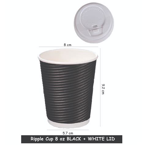 READY STOCK Ripple Wall Take Away Paper Cup Paper Hot Cup With Lid Cawan Kertas Dengan Penutup