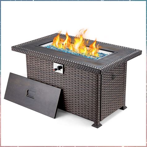 Vicluke 44in Porpane Fire Pit Table Gas Fire Table For Outside With