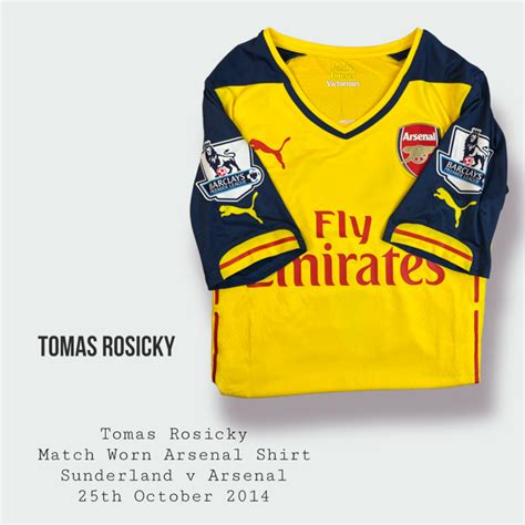 Tomáš Rosický Match Worn Arsenal Shirt 2014 - 2015 Season - Golden ...