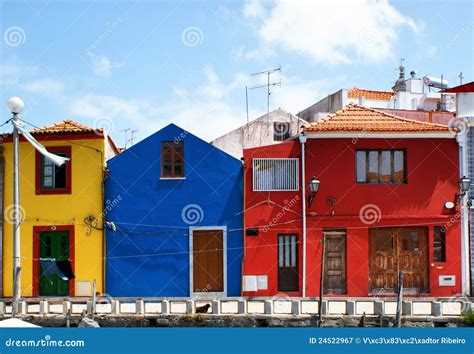 Casas Coloridas Tradicionais Em Aveiro Fotografia De Stock Royalty Free