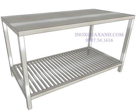 BÀN INOX 2 TẦNG CÓ KỆ SONG Inox Lửa Xanh